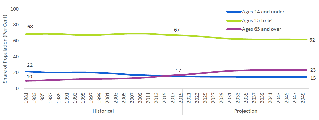 The share of seniors in the population will rise