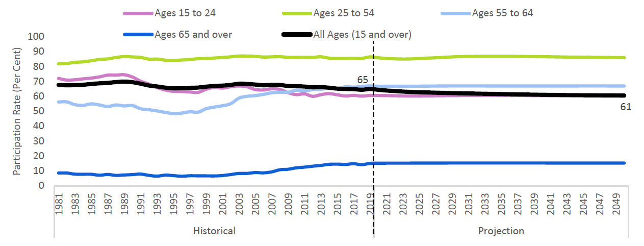 Ontario’s overall labour force participation rate will decline